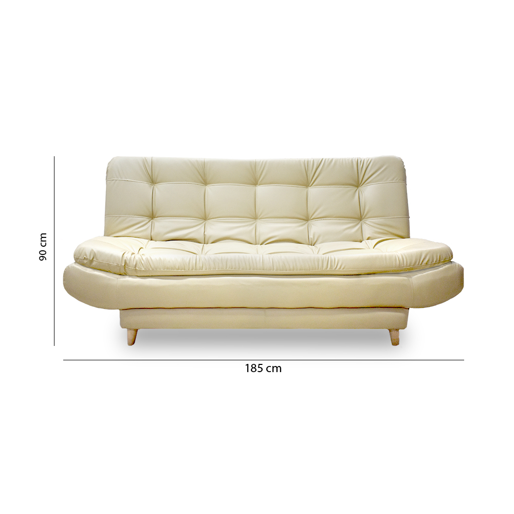 Sofacama damasco lino beige, patas de maderas - Muebles en Medellín | Sofacama