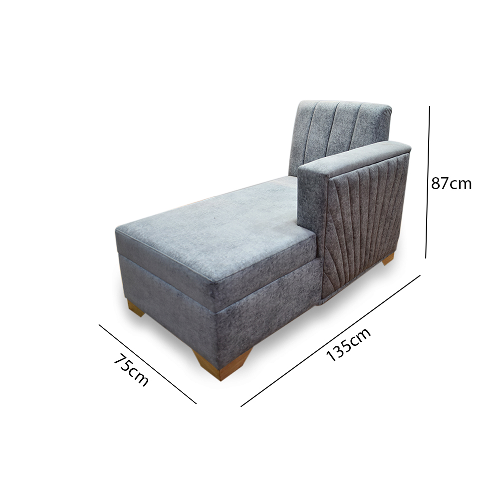 Sala denver lino gris con poltrona lino turquesa, patas de madera - Muebles en Medellín | Sala