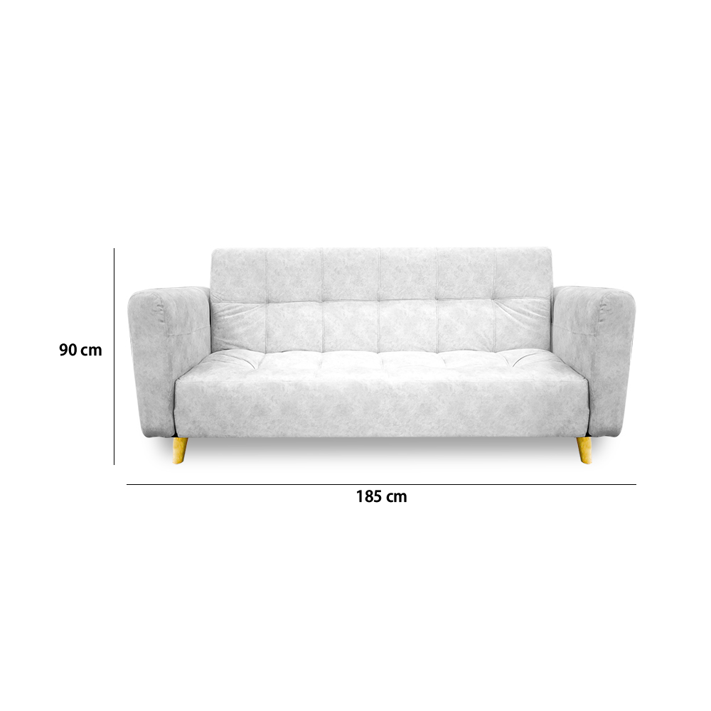 Sofacama denis lino blanco, patas de madera - Muebles en Medellín | Sofacama