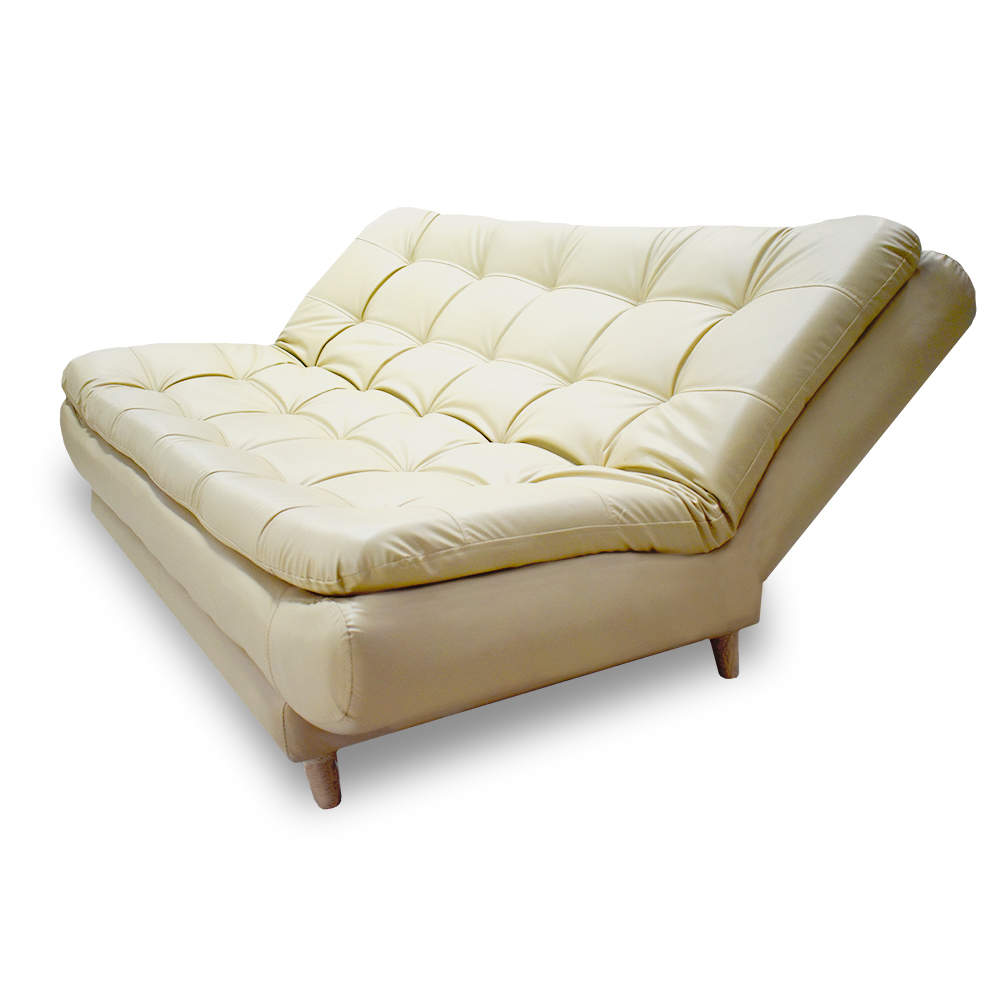 Sofacama damasco lino beige, patas de maderas - Muebles en Medellín | Sofacama