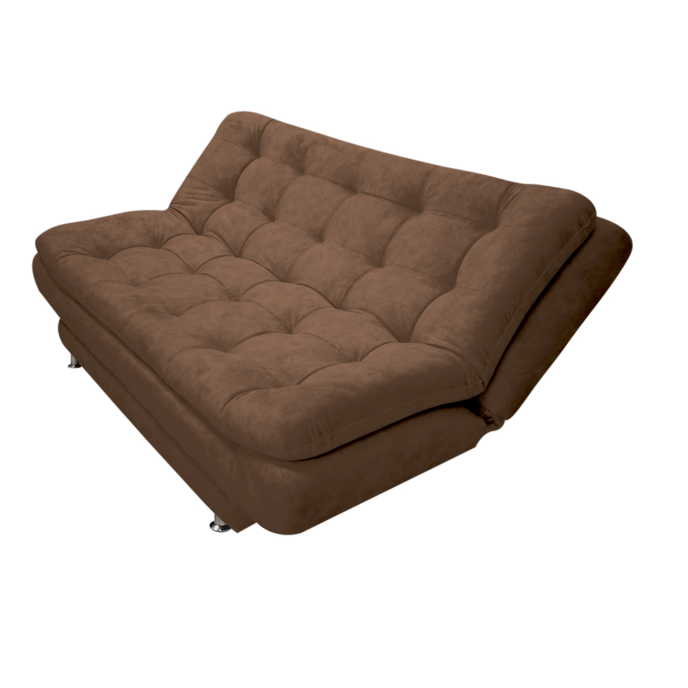 Sofacama damasco poliester cafe, patas metalicas - Muebles en Medellín | Sofacama