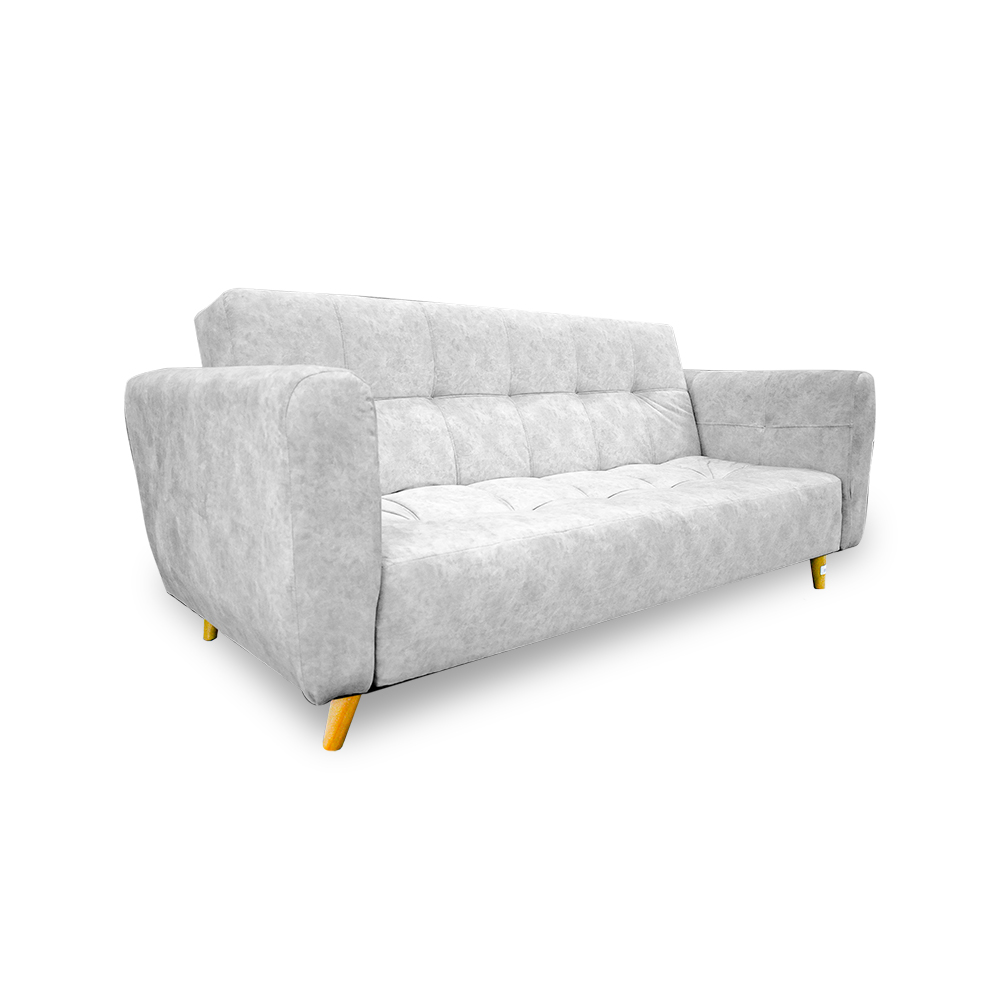 Sofacama denis lino blanco, patas de madera - Muebles en Medellín | Sofacama