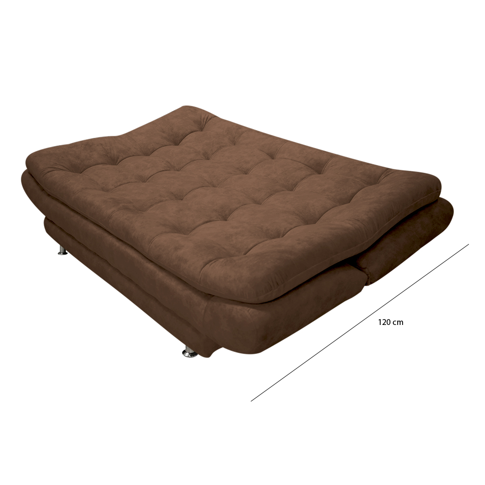 Sofacama damasco poliester cafe, patas metalicas - Muebles en Medellín | Sofacama