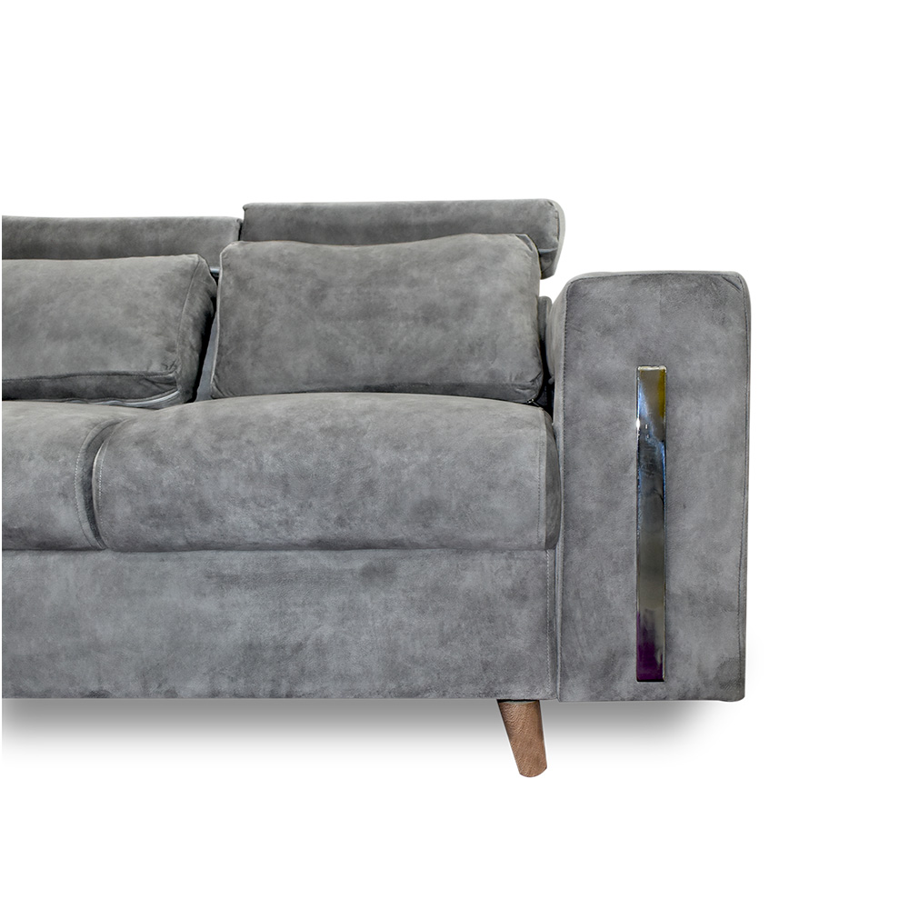 Sala mombay lino gris, patas de madera - Muebles en Medellín | Sala