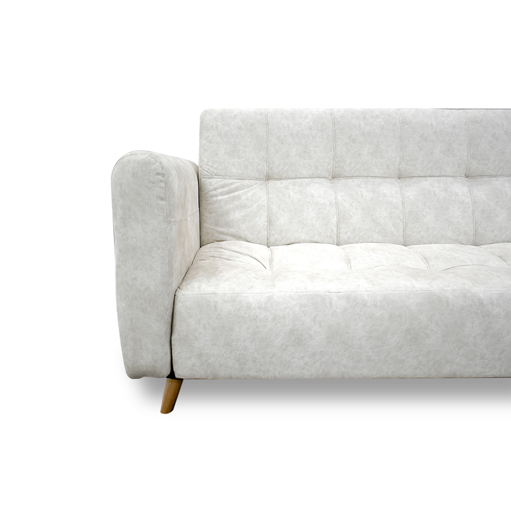 Sofacama denis lino blanco, patas de madera - Muebles en Medellín | Sofacama