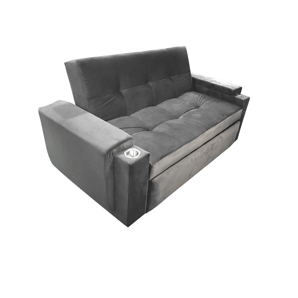 Sofacama dorian lino gris, patas metalicas - Muebles en Medellín | Sofacama
