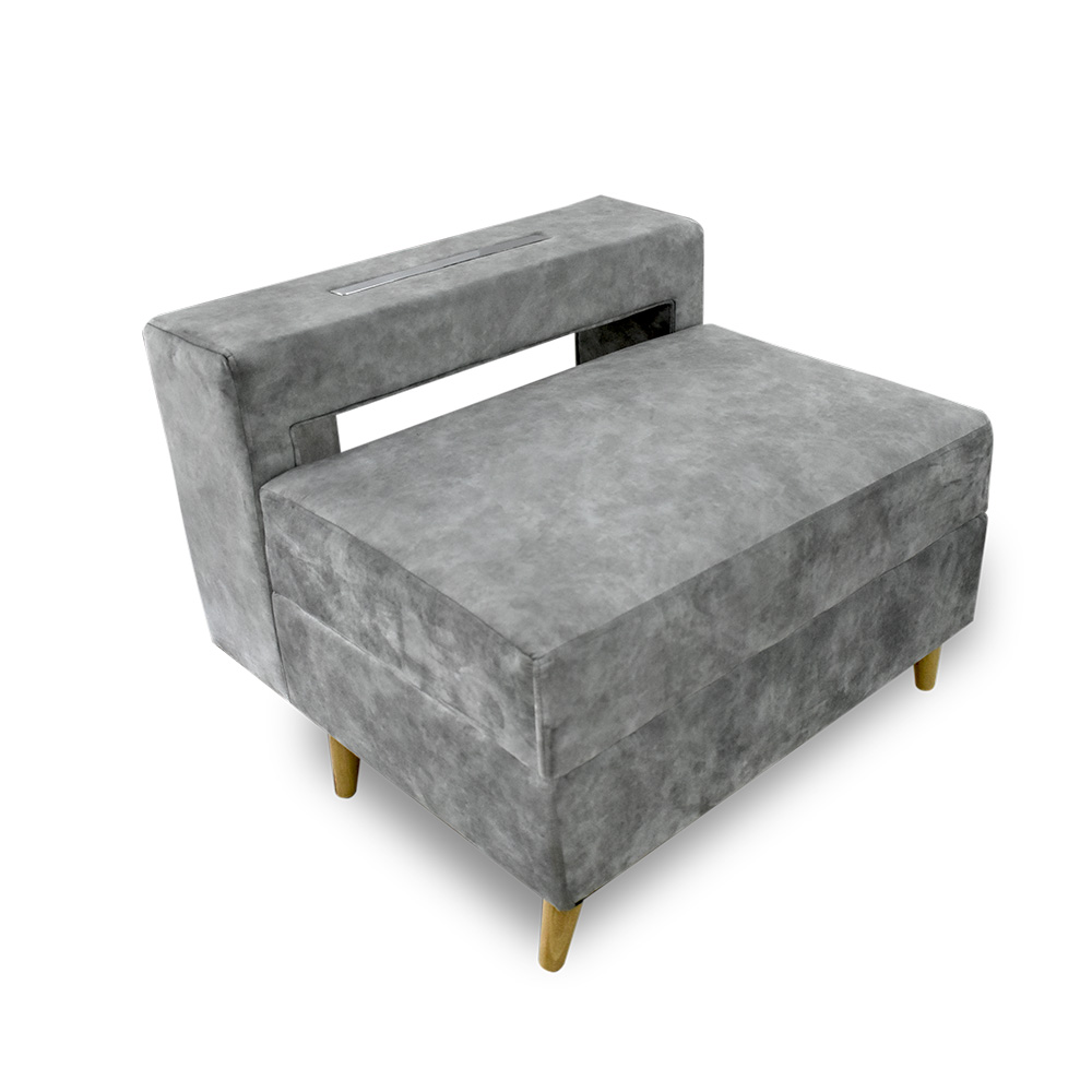 Sala mombay lino gris, patas de madera - Muebles en Medellín | Sala