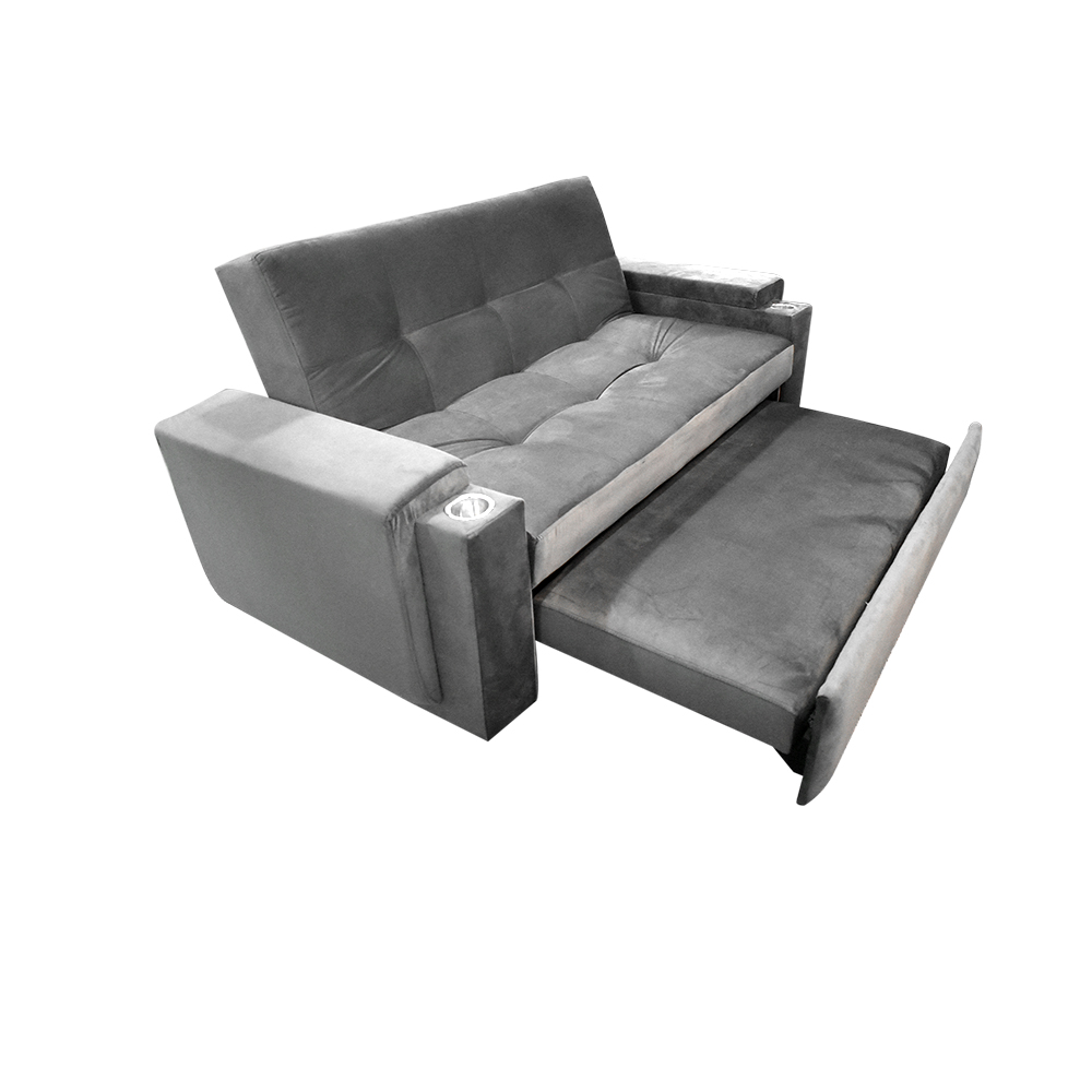 Sofacama dorian lino gris, patas metalicas - Muebles en Medellín | Sofacama