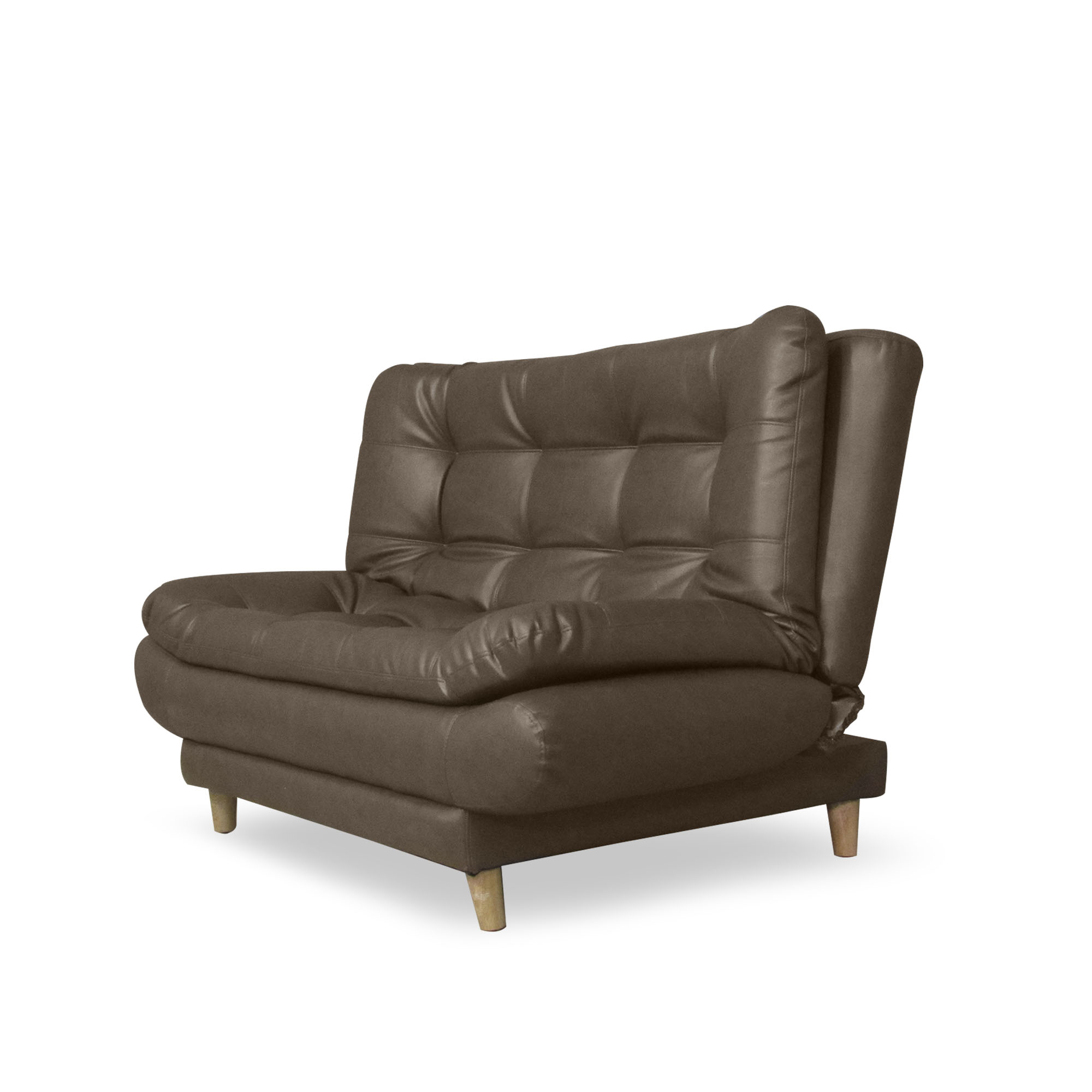 Sofacama moltochic mini sintetico chocolate, patas de madera - Muebles en Medellín | Sofacama mini