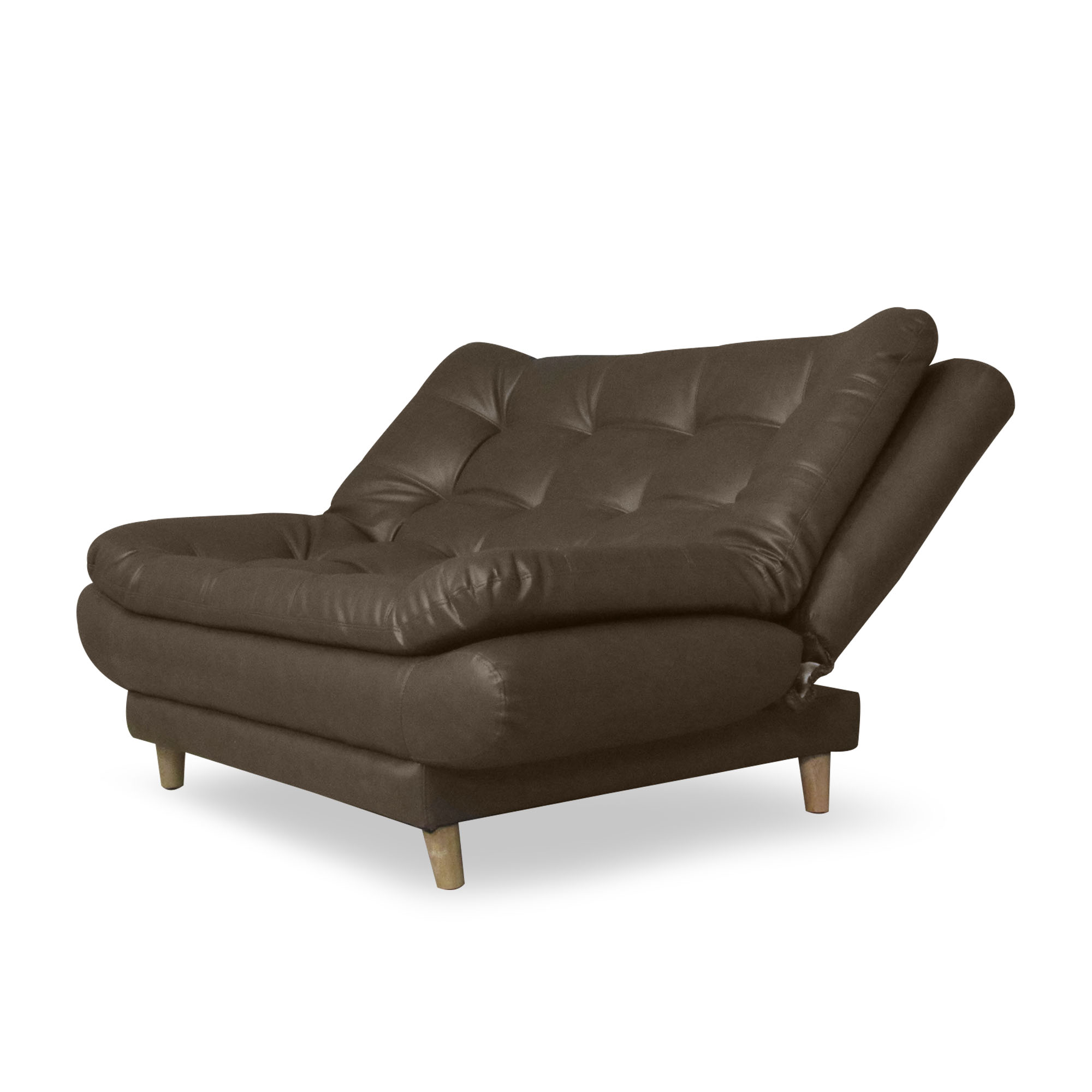 Sofacama moltochic mini sintetico chocolate, patas de madera - Muebles en Medellín | Sofacama mini