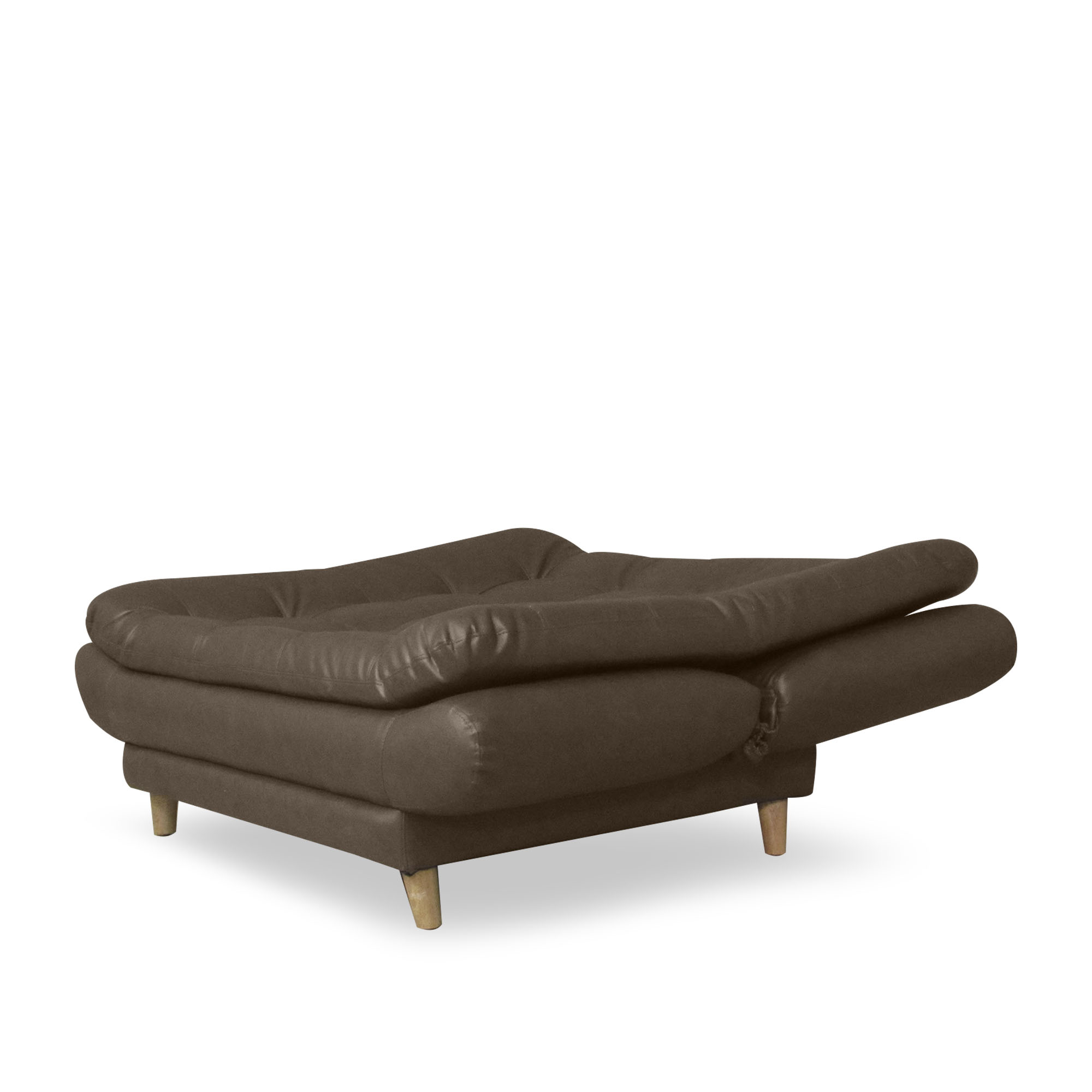 Sofacama moltochic mini sintetico chocolate, patas de madera - Muebles en Medellín | Sofacama mini