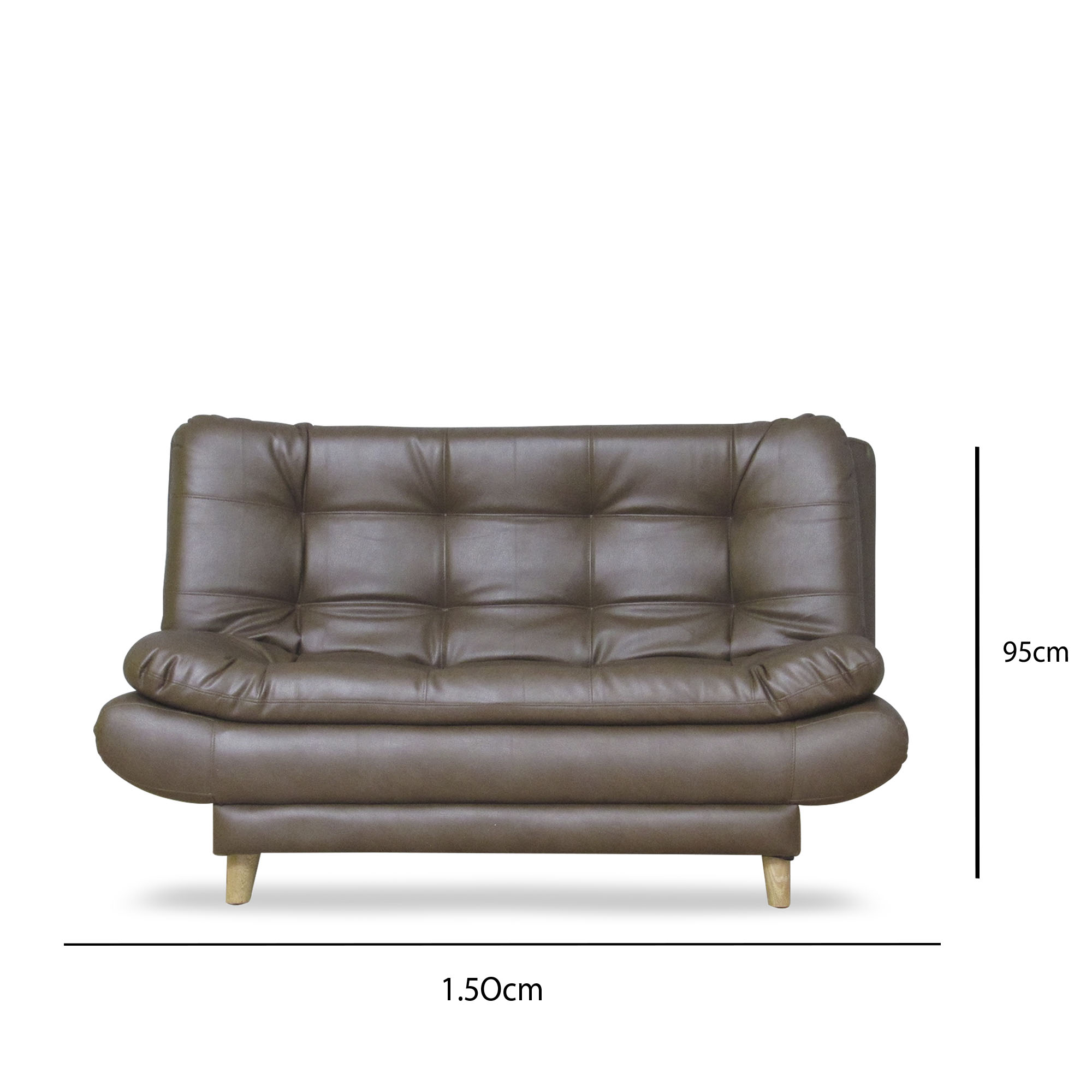 Sofacama moltochic mini sintetico chocolate, patas de madera - Muebles en Medellín | Sofacama mini