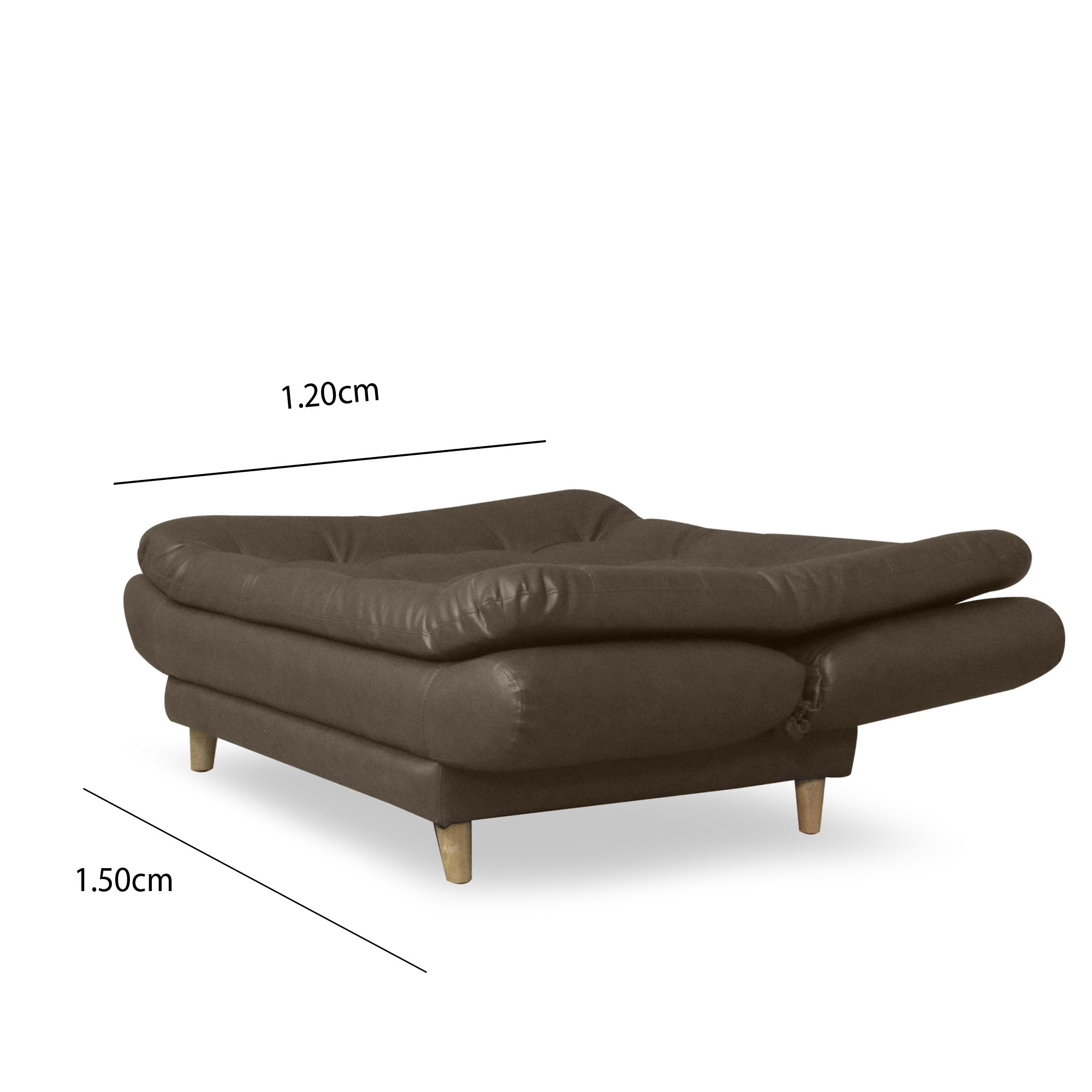 Sofacama moltochic mini sintetico chocolate, patas de madera - Muebles en Medellín | Sofacama mini