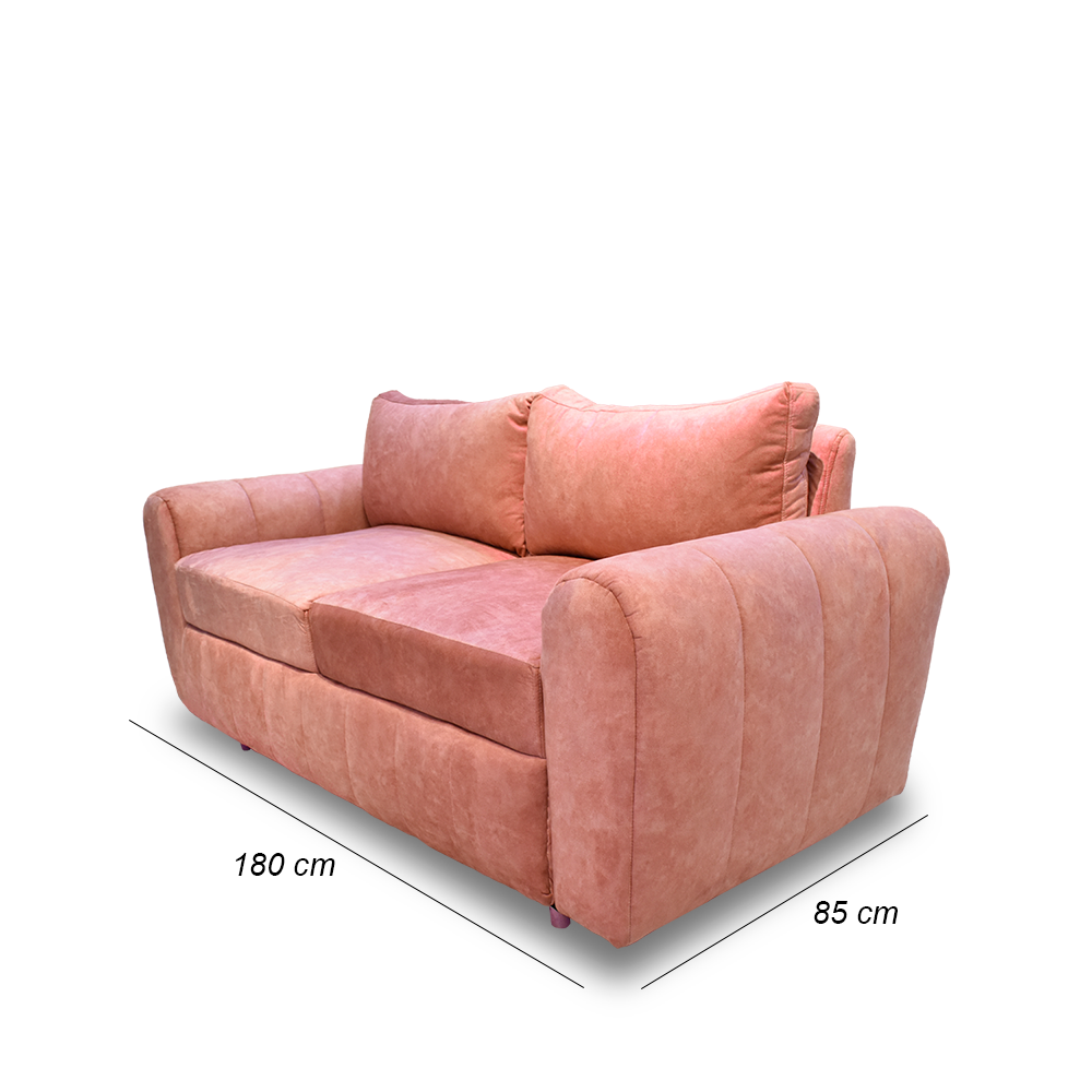 Sala espiga lino rosa, patas de madera - Muebles en Medellín | Sala