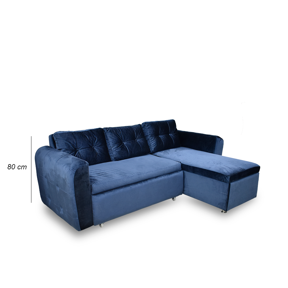 Sala modula habanna lino azul, patas de acero - Muebles en Medellín | Sala