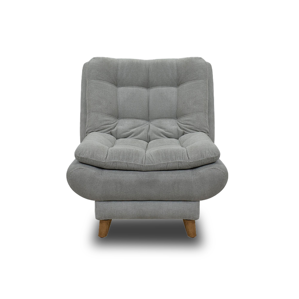 Sofacama damasco lino gris, patas de madera - Muebles en Medellín | Sofacama