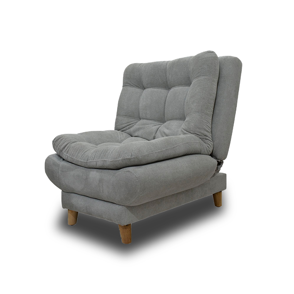 Sofacama damasco lino gris, patas de madera - Muebles en Medellín | Sofacama