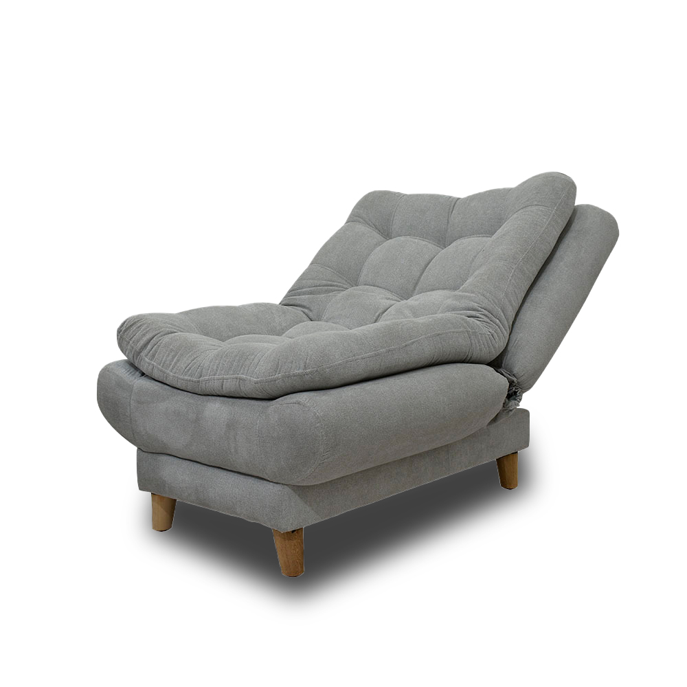 Sofacama damasco lino gris, patas de madera - Muebles en Medellín | Sofacama