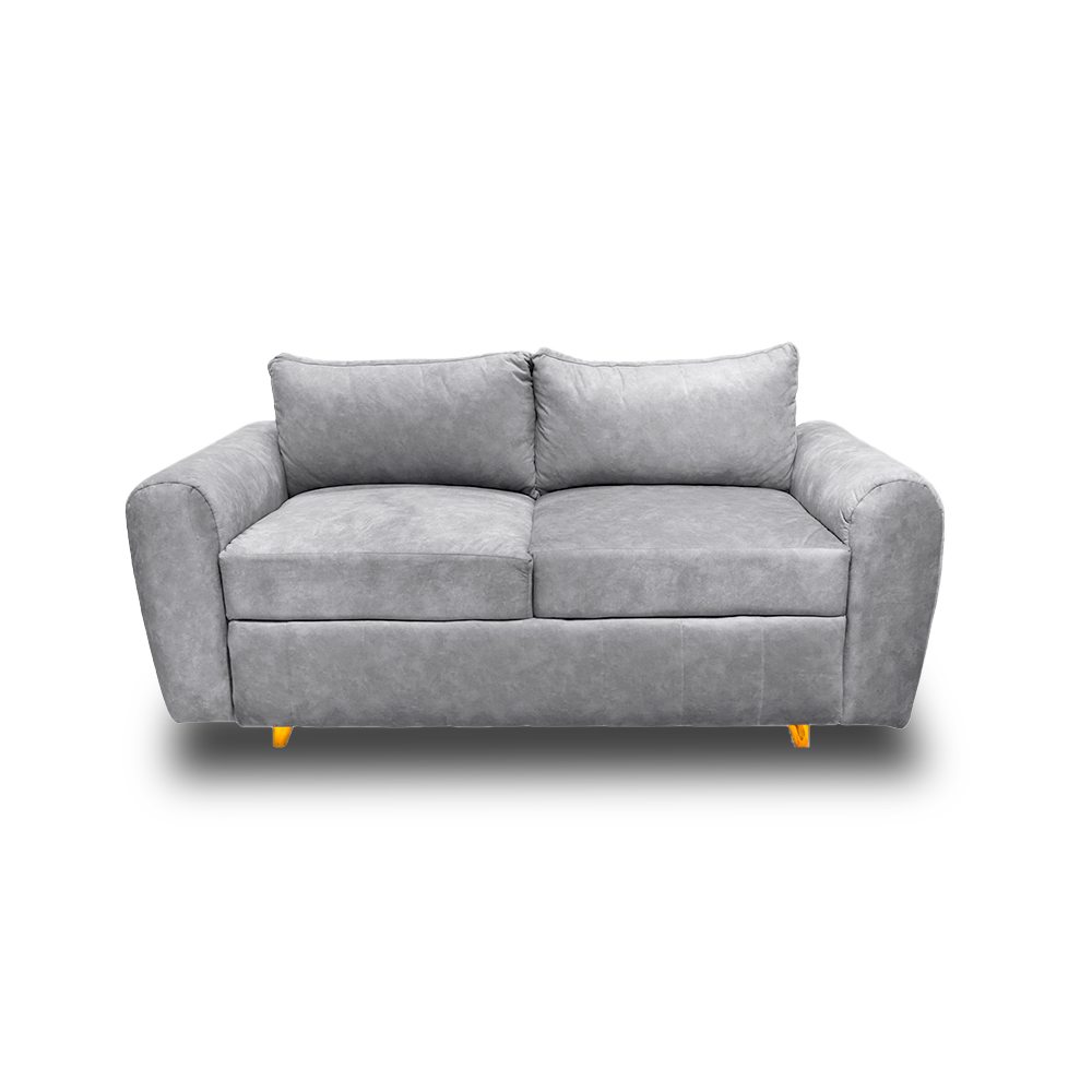 Sala espiga lino gris, patas de madera - Muebles en Medellín | Sala