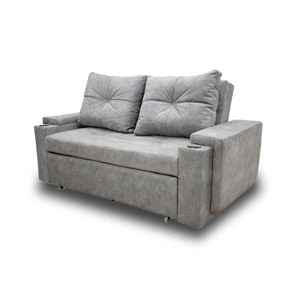 Sofacama dorian lino gris, patas metalicas - Muebles en Medellín | Sofacama