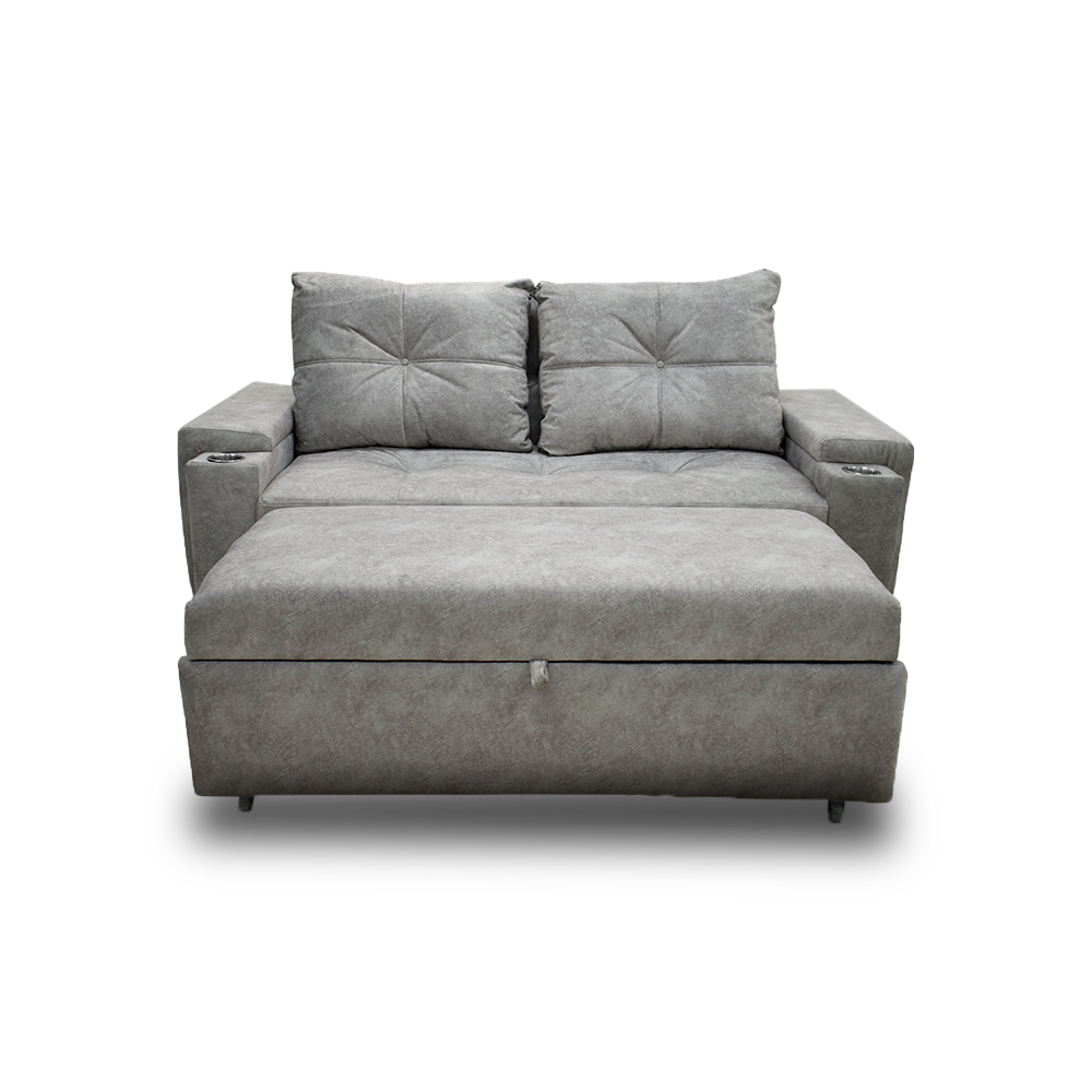 Sofacama dorian lino gris, patas metalicas - Muebles en Medellín | Sofacama