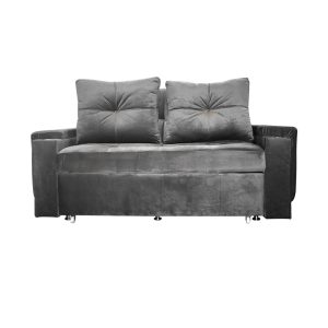 Sofacama dorian lino gris, patas metalicas - Muebles en Medellín | Sofacama