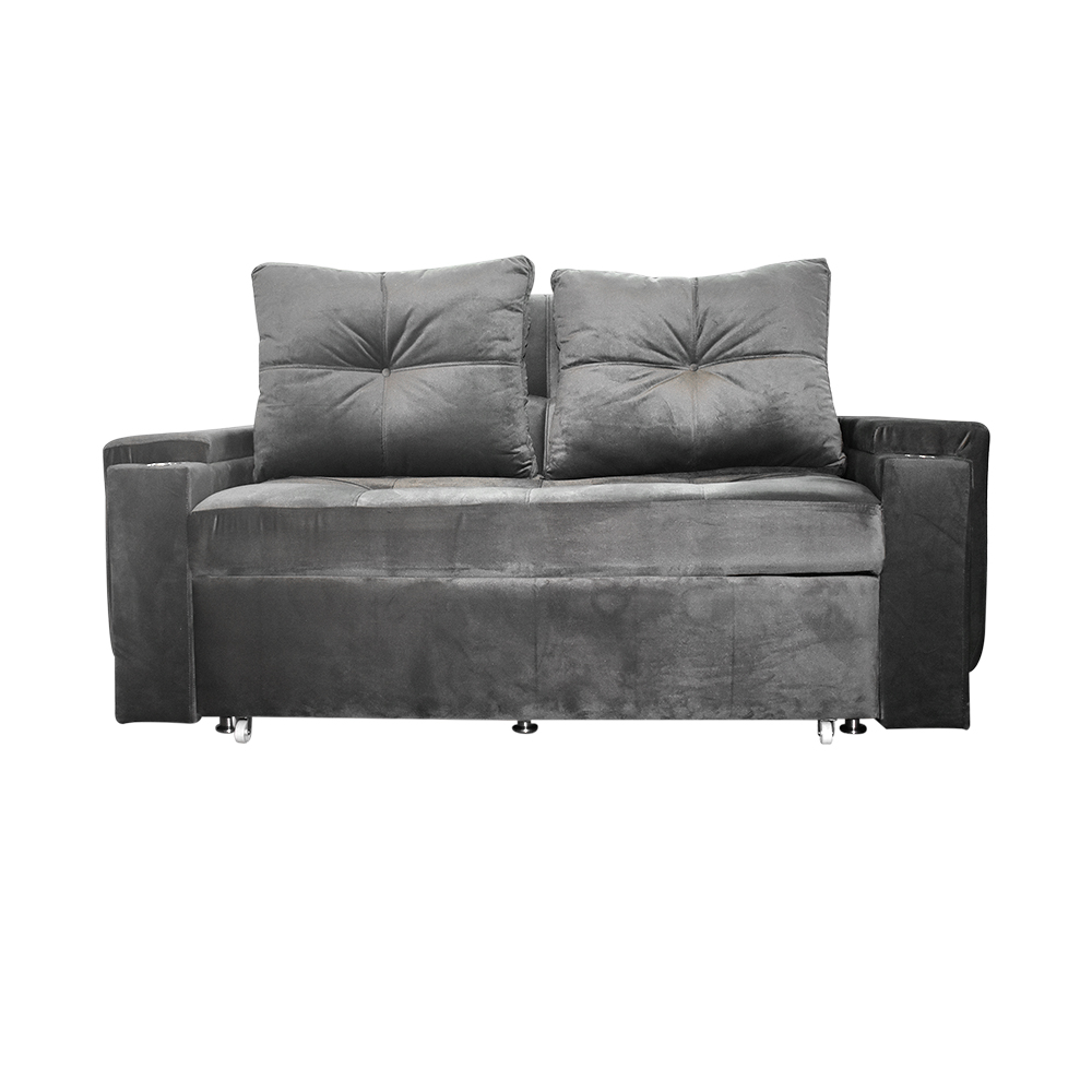 Sofacama dorian lino gris, patas metalicas - Muebles en Medellín | Sofacama