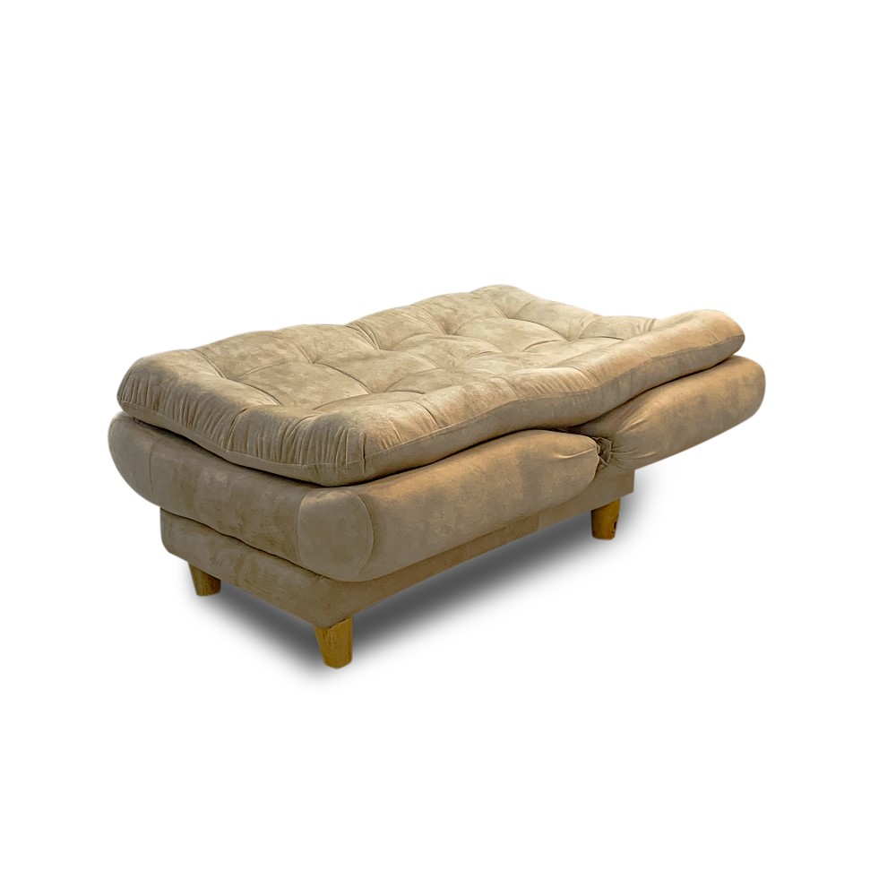 Sala damasco jumbo lino beige, patas de madera - Muebles en Medellín | Sala