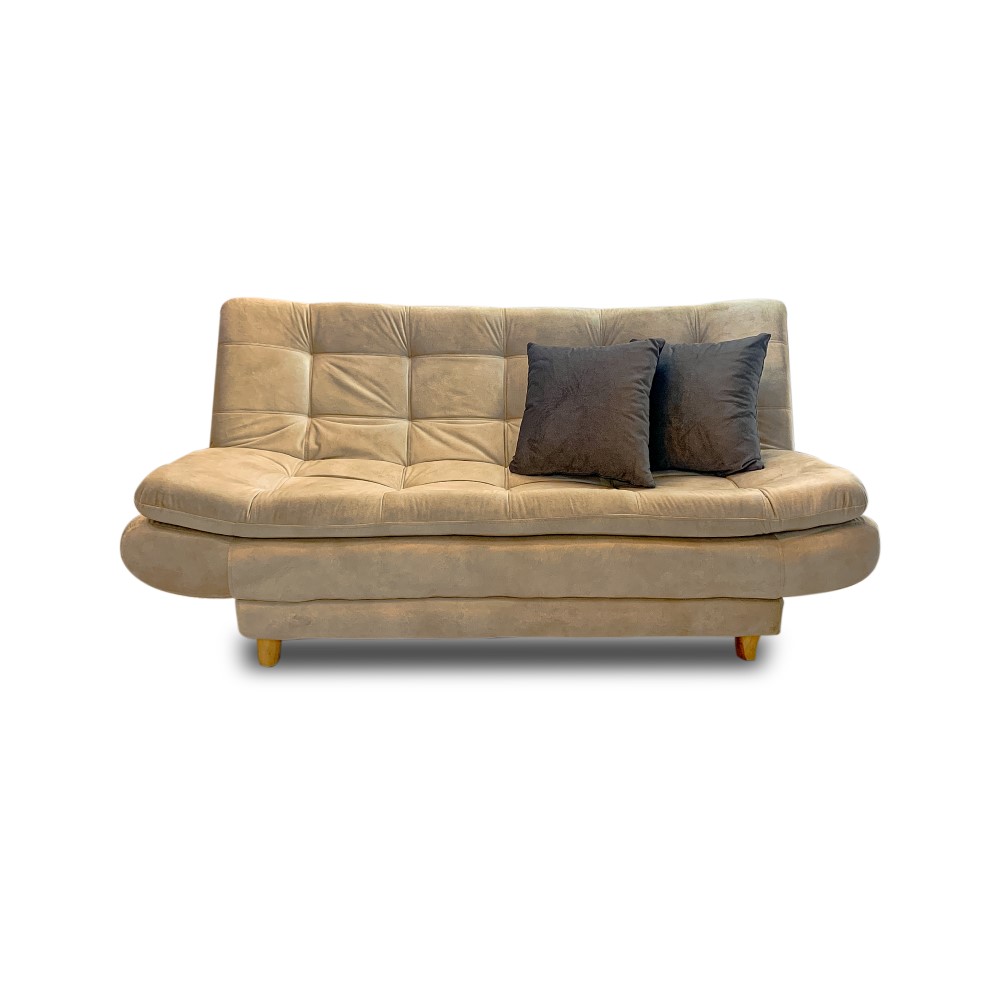 Sala damasco jumbo lino beige, patas de madera - Muebles en Medellín | Sala