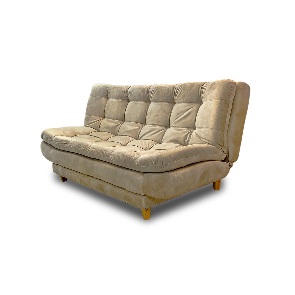 Sala damasco jumbo lino beige, patas de madera - Muebles en Medellín | Sala