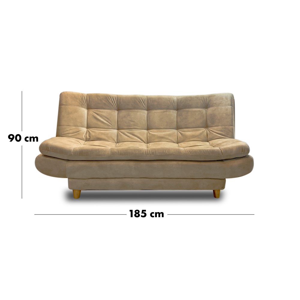 Sala damasco jumbo lino beige, patas de madera - Muebles en Medellín | Sala