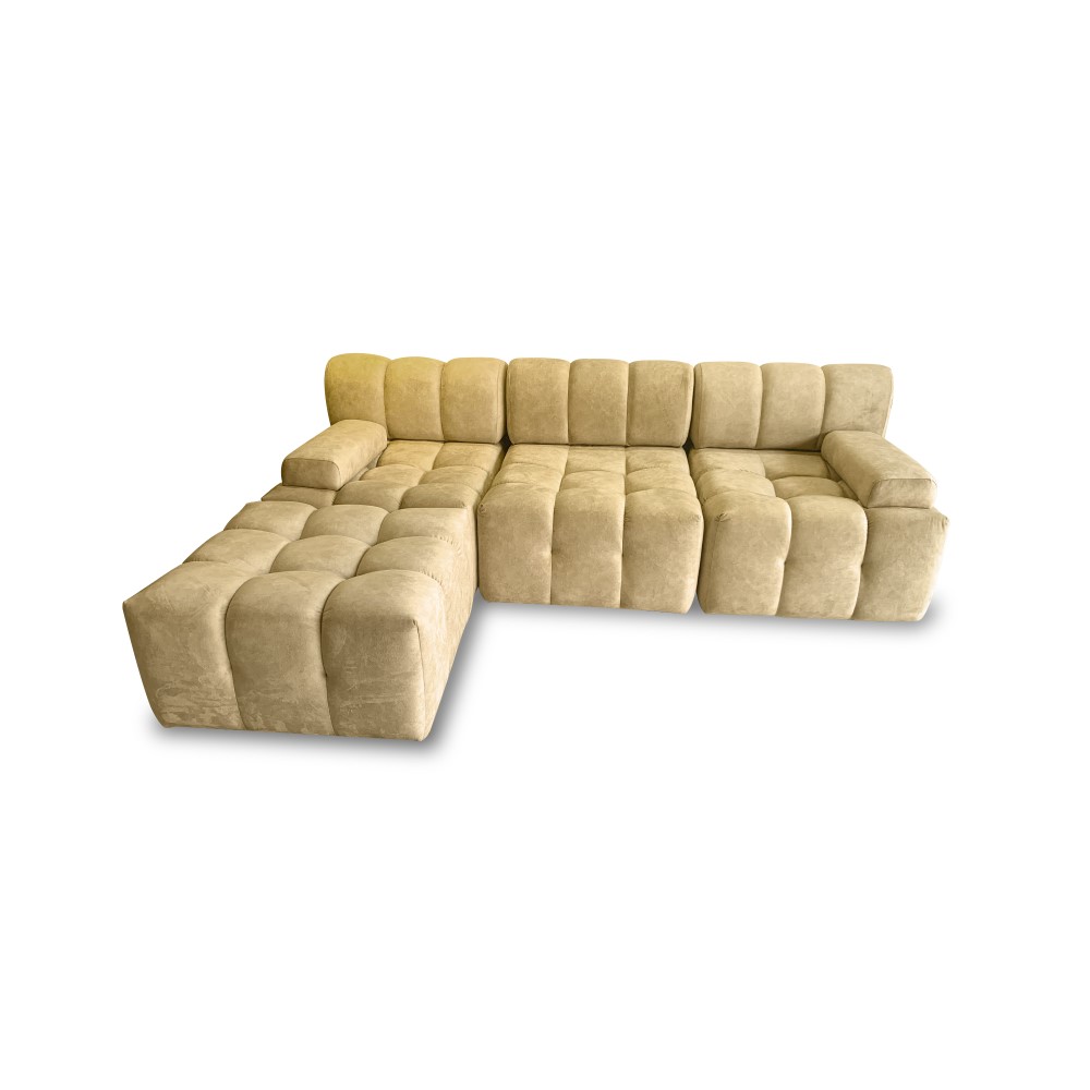 Sala ariza lino beige, patas de madera - Muebles en Medellín | Sala