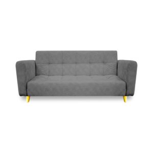 Sofacama denis lino gris, patas de madera - Muebles en Medellín | Sofacama