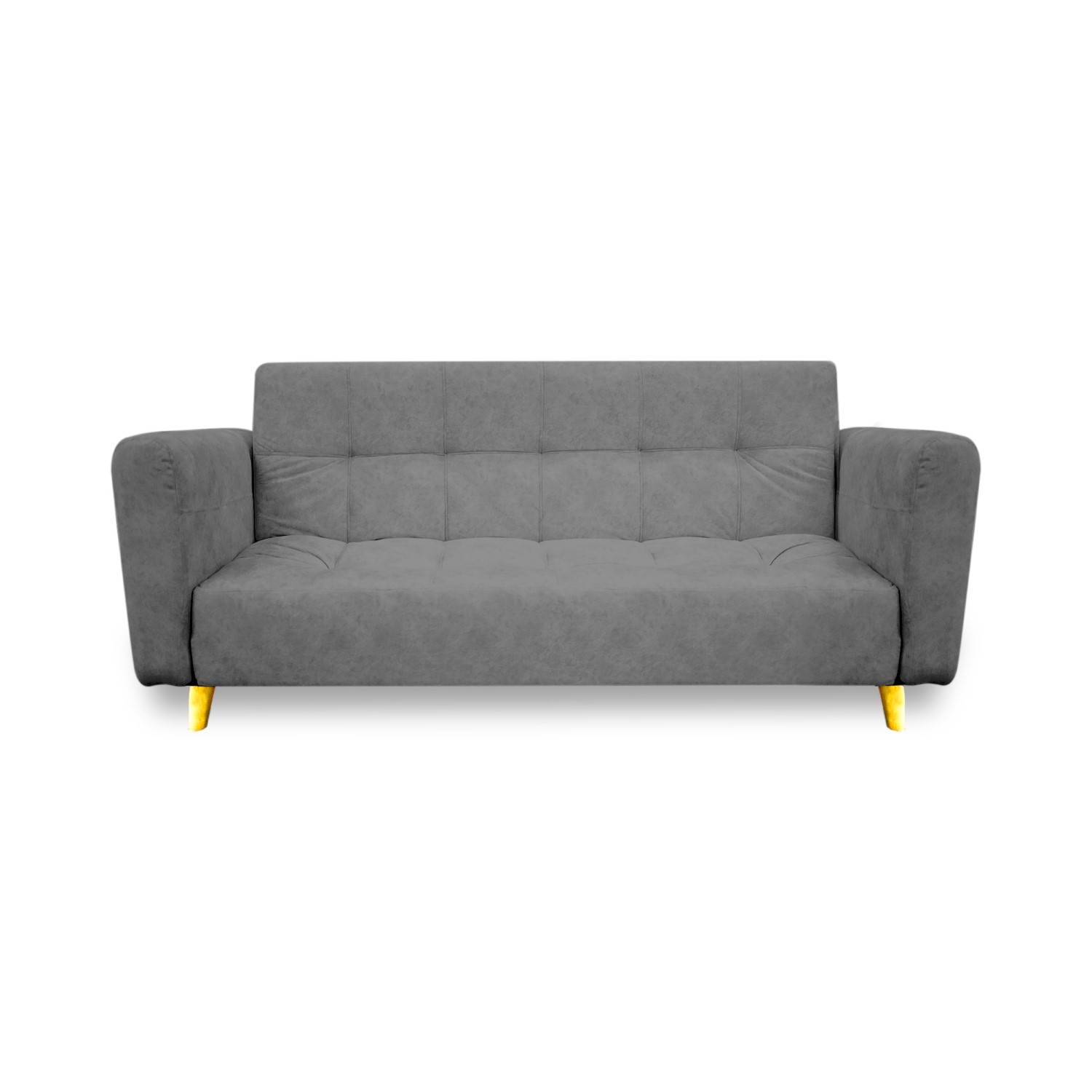 Sofacama denis lino gris, patas de madera - Muebles en Medellín | Sofacama