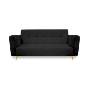 Sofacama denis lino negro, patas de madera - Muebles en Medellín | Sofacama