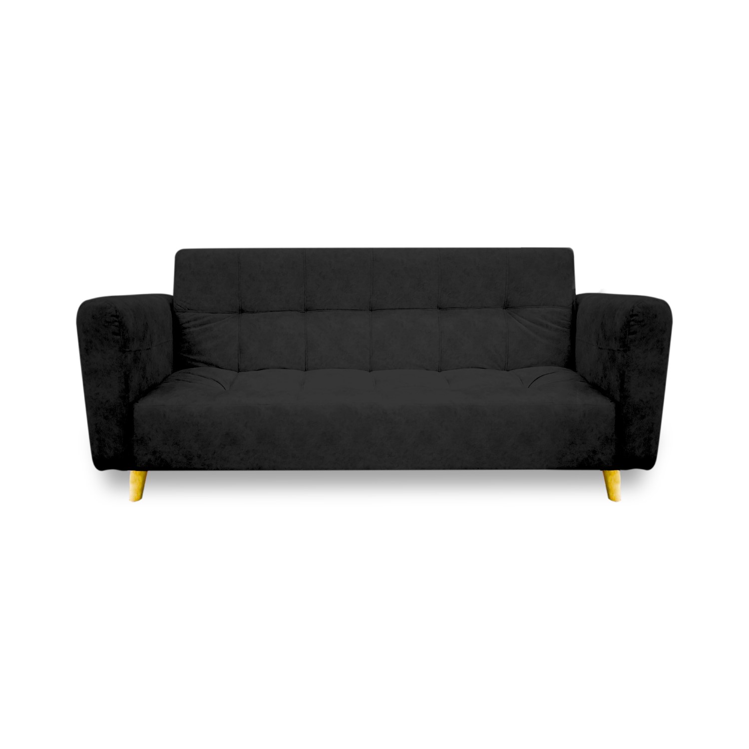 Sofacama denis lino negro, patas de madera - Muebles en Medellín | Sofacama
