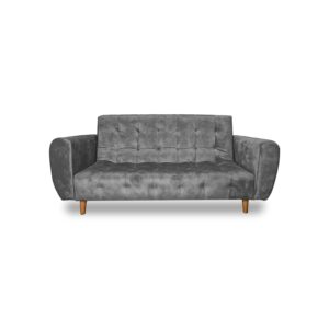Sofacama volvo nobuck lino plata, patas de madera,brazos - Muebles en Medellín | Sofacama