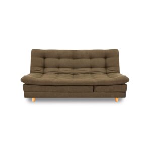 Sofacama cameron sintético cafe, patas de madera - Muebles en Medellín | Sofacama