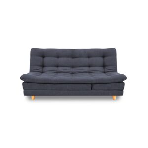 Sofacama cameron sintético grafito, patas de madera - Muebles en Medellín | Sofacama