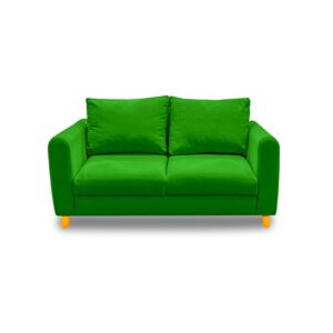 Sofá prato zulia lino verde, 2 puestos, patas de madera - Muebles en Medellín | Sofá