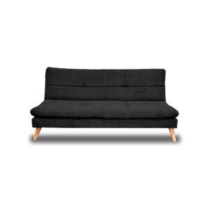 Sofacama peggy lino negro, patas de madera - Muebles en Medellín | Sofacama