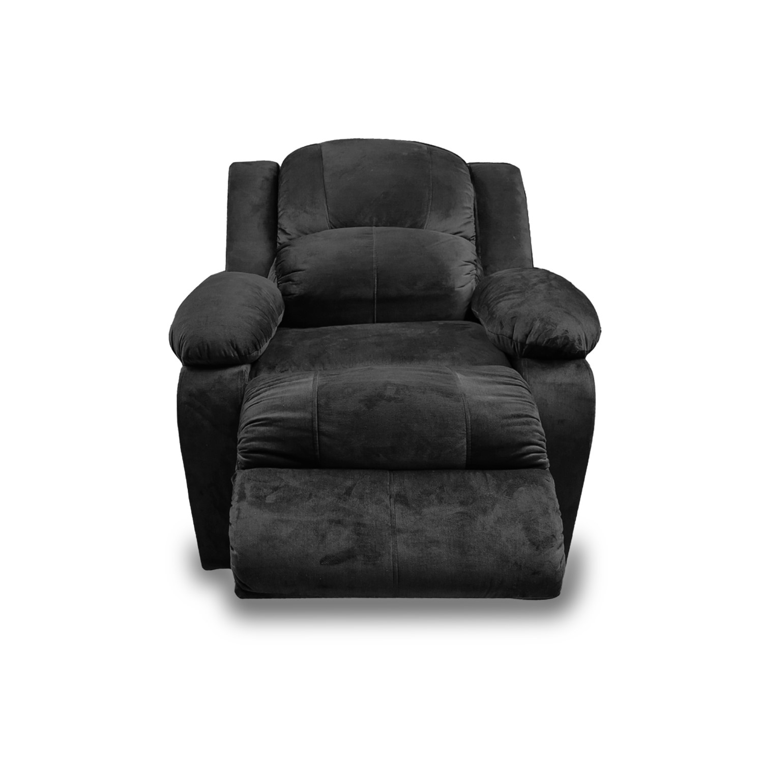 Silla reclinomatic microfibra negro, patas metalicas - Muebles en Medellín | Poltrona