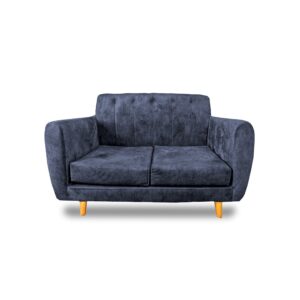 Sofa lisboa 2 puestos lino grafito c/b, patas de madera - Muebles en Medellín | Sofá