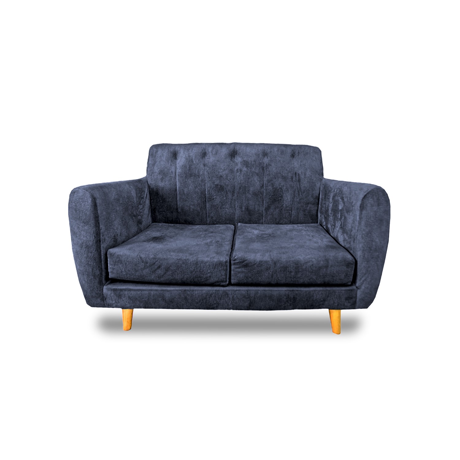 Sofa lisboa 2 puestos lino grafito c/b, patas de madera - Muebles en Medellín | Sofá