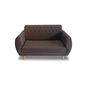 Sofa isabelina lino café, patas de madera - Muebles en Medellín | Sofá