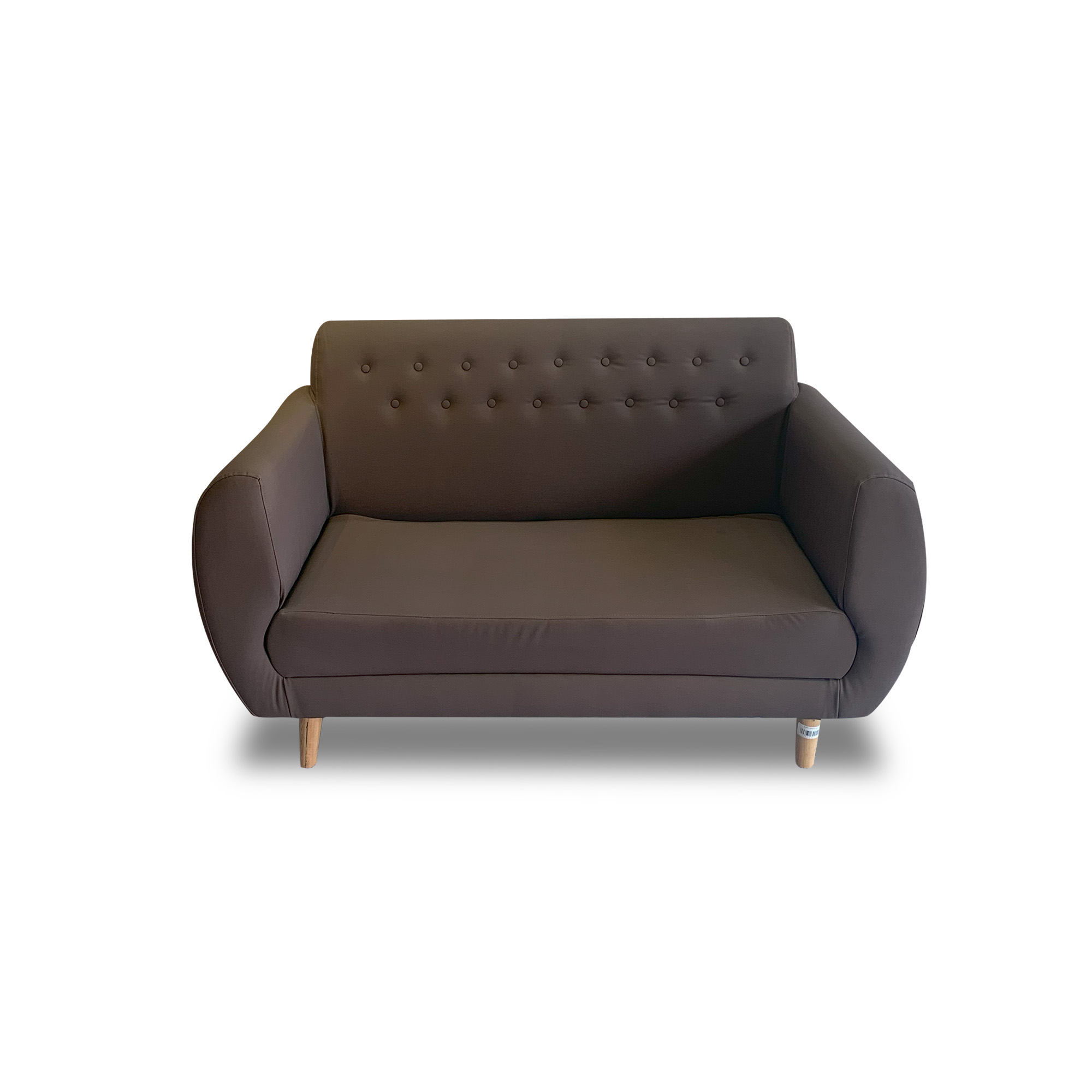 Sofa isabelina lino café, patas de madera - Muebles en Medellín | Sofá