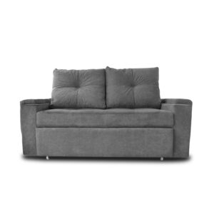 Sofacama dorian 2 puestos lino gris c/b, patas metalicas - Muebles en Medellín | Sofacama