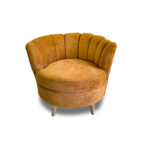 Silla sabrina poliéster mostaza patas de madera - Muebles en Medellín | Poltrona