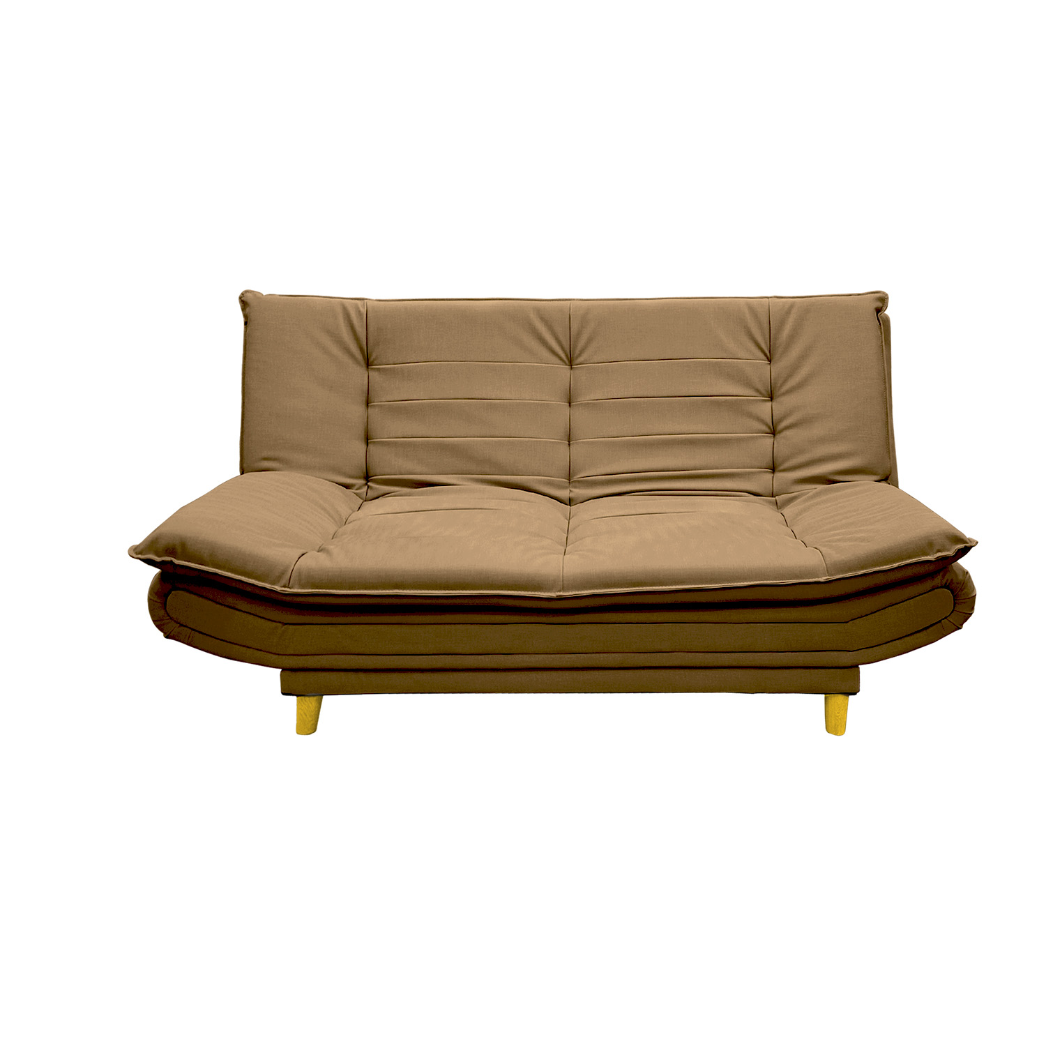 Sofacama germany sintetico cafe claro, patas de madera - Muebles en Medellín | Sofacama
