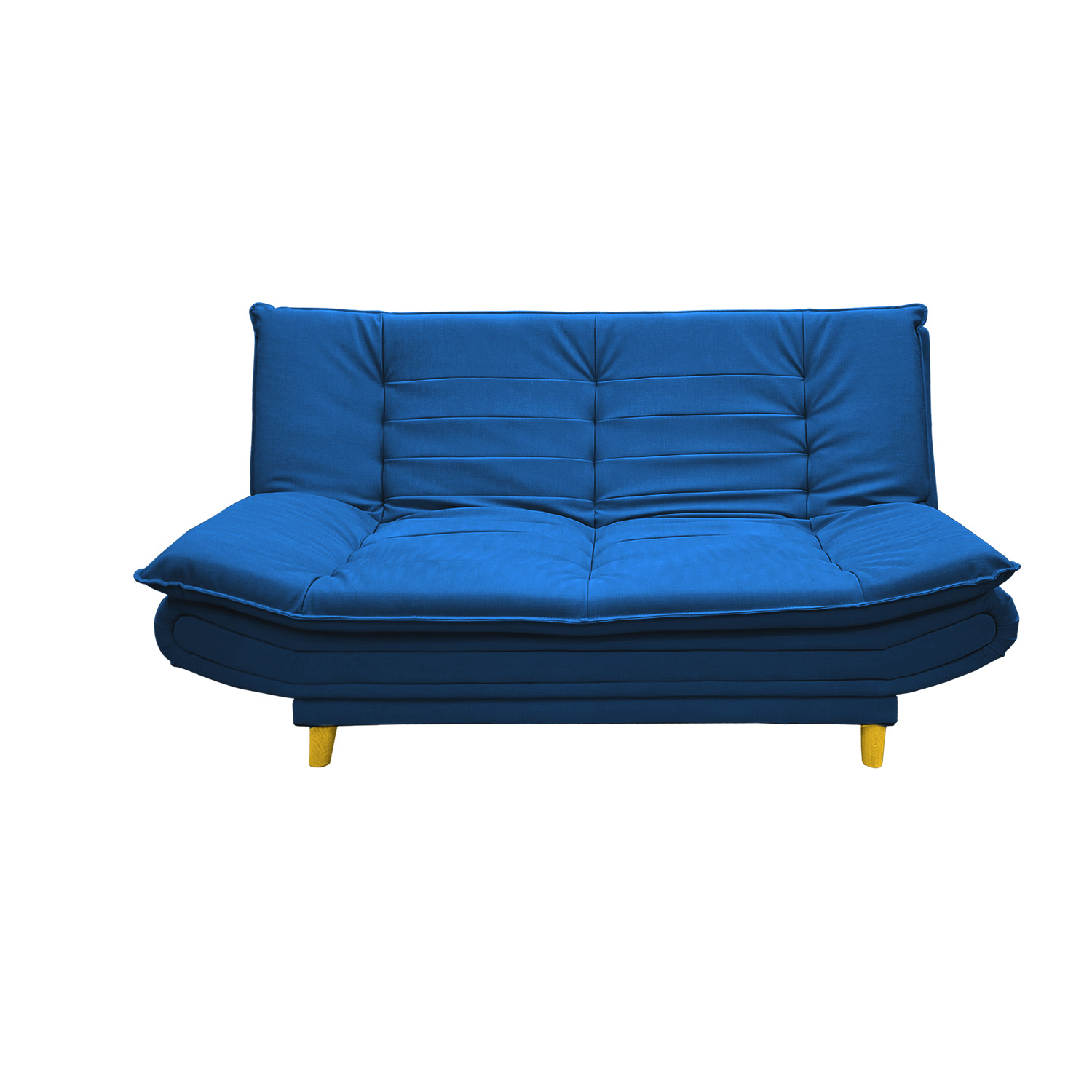 Sofacama germany sintetico azul oscuro, patas de madera - Muebles en Medellín | Sofacama